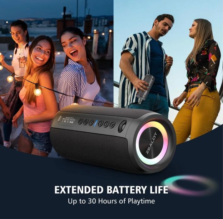 ZEALOT S51 Pro - Портативная Bluetooth колонка 40вт водозахист