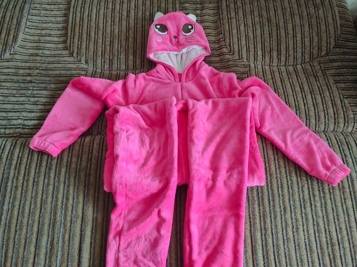 Кигуруми подростковый Котик, пижама розовая