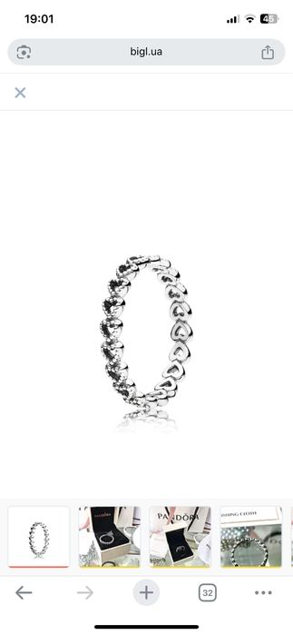 Продам жіночу срібну каблучку Pandora