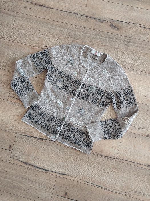 Kardigan Zauber Masche Wełniany kardigan z kaszmirem ręcznie szyte