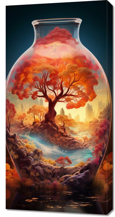 Obraz 50x100cm Drzewo Życia w Szkle