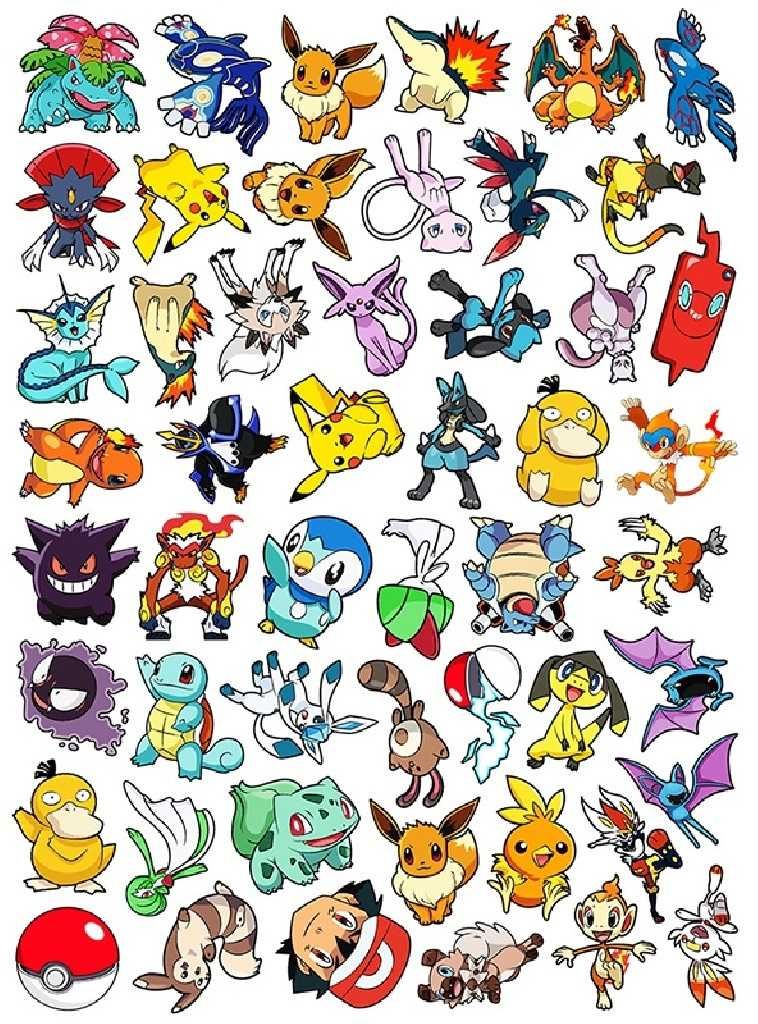 STICKER BOMB x50 mix Pokemon StickerBomb Pokemony Wlepy NAKLEJKI