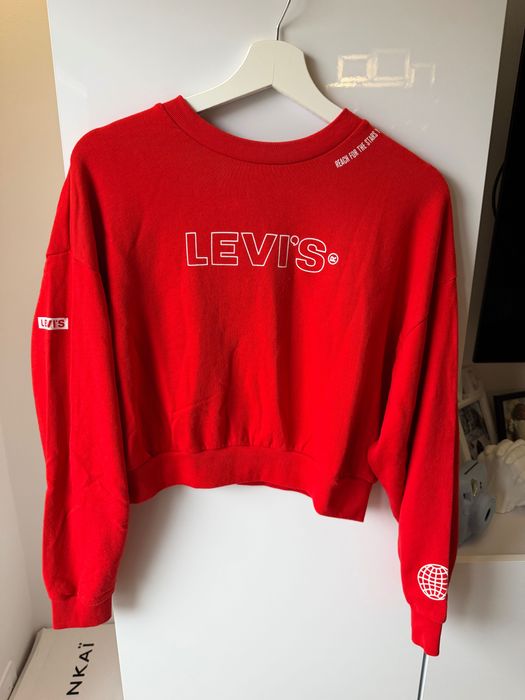 Czerwona bluza Levi’s graphic laundry crew dres długi rękaw rozmiar S