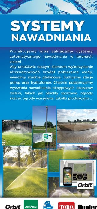 Ogrody, systemy nawadniania, drenaże, studnie, oświetlenie...