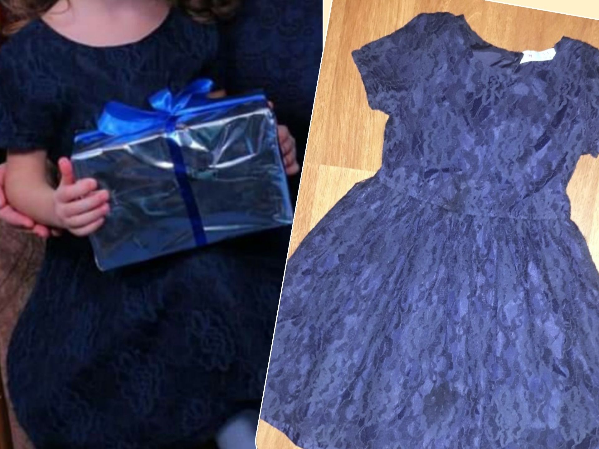Платье нарядное гипюровое темно- синее  110-116