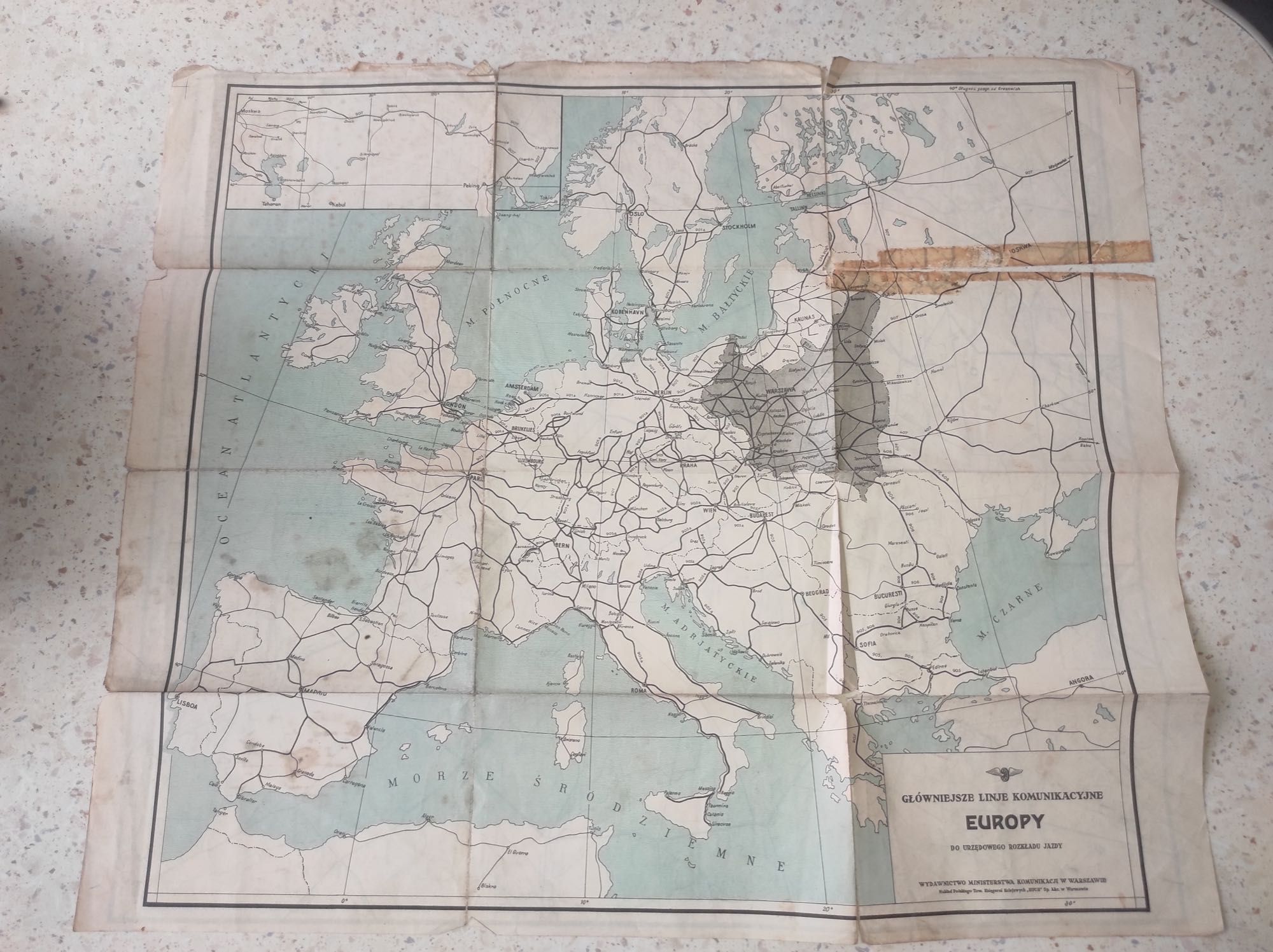 Mapa Polskiej Sieci Kolejowej - 47 x 55 cm