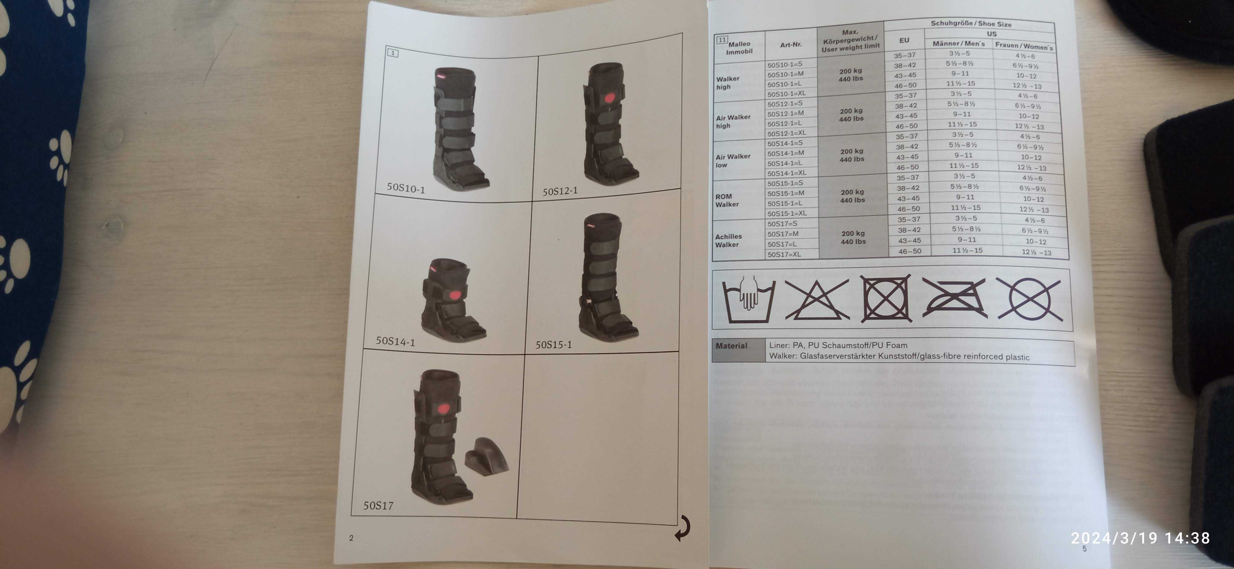 ORTEZA WYSOKA- Stabilizator na goleń i stopę.  Rozmiar buta 43-45