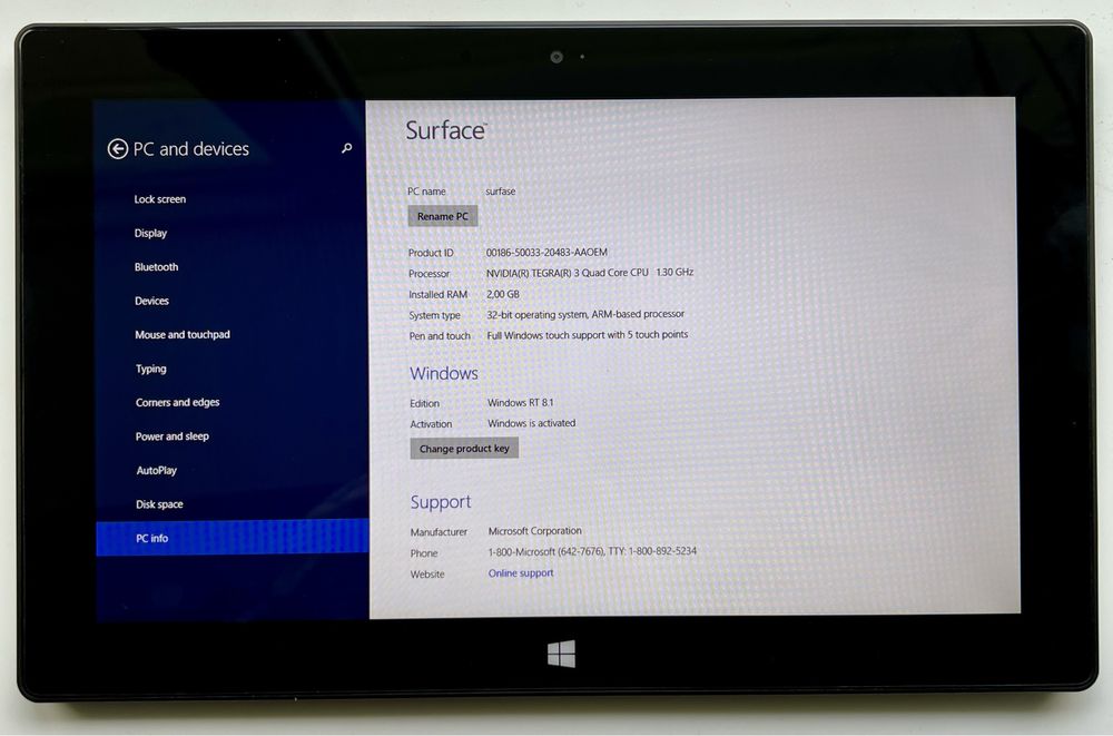 Планшет Microsoft Surface RT 32GB