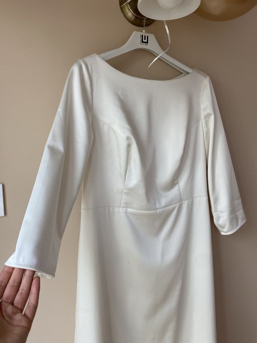 Suknia ślubna L ecru dlguga elegancka Dorota Warmus jak meghan markle