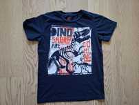 r146 COOL CLUB granatowy z dinozaurem t-shirt chłopięcy