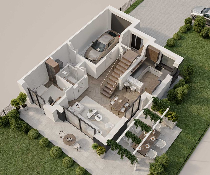 Domy z furtką do lasu – bliźniaki 140 m², działki 600–700 m²