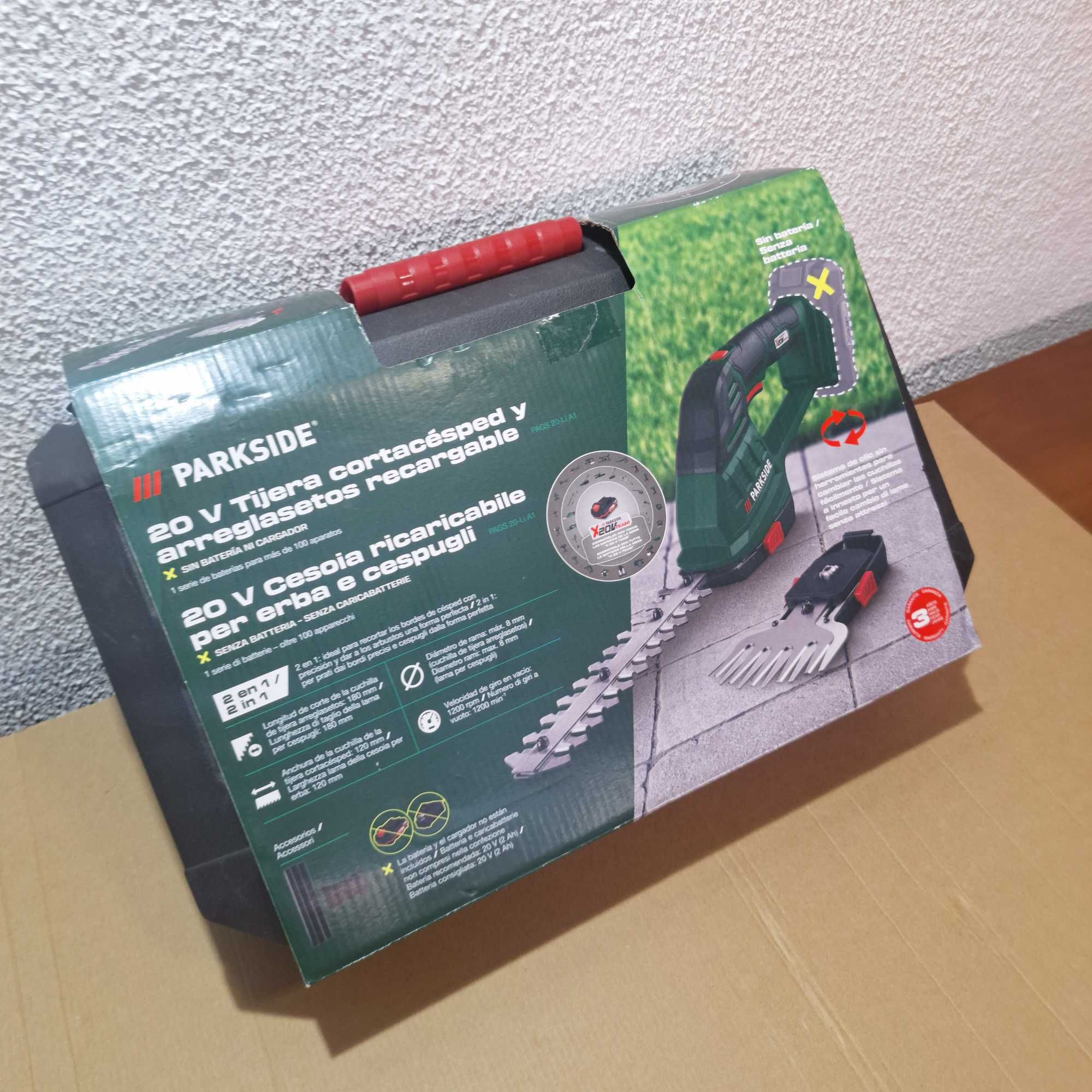 Aparador De Arbustos / Sebes / Relva Parkside 20V ( Novo )