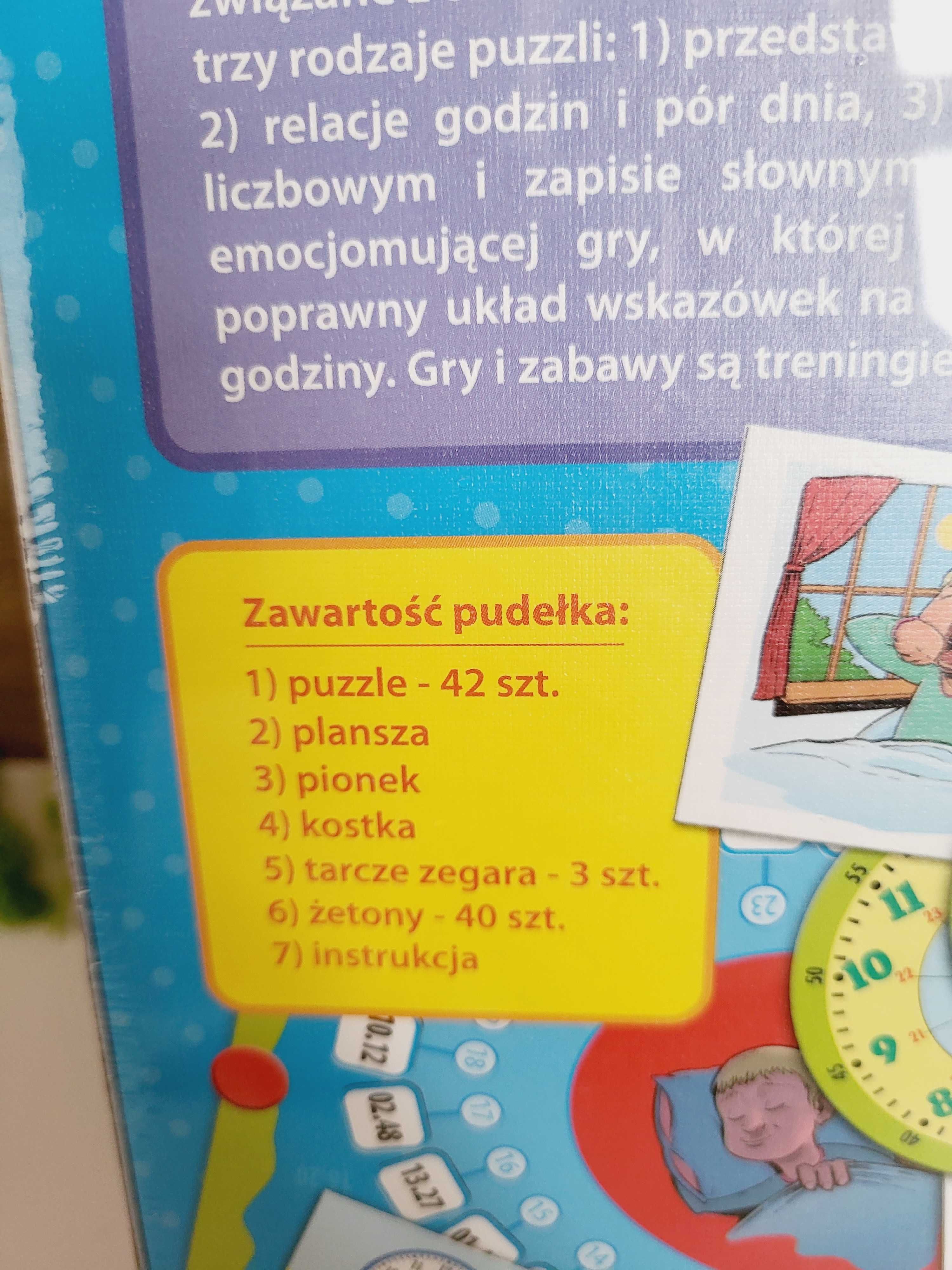 Puzzle układanka Gra edukacyjna Która godzina? Sowa Mądra Głowa 5+