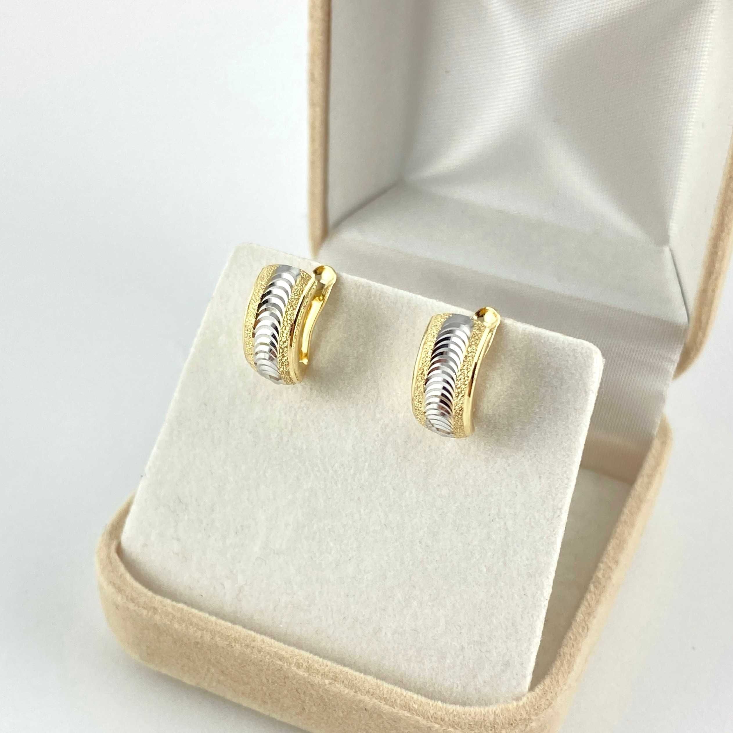 Zjawiskowe ZŁOTE kolczyki diamentowane zdobienie PR. 585 (14K)