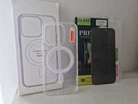 Acrylic Magsafe Case do Iphone 16 Pro przezroczysty + szkło Privacy 9H