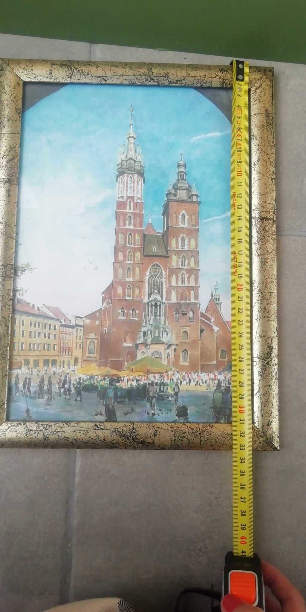 piekny obraz krakowski rynek Kosciol Mariacki