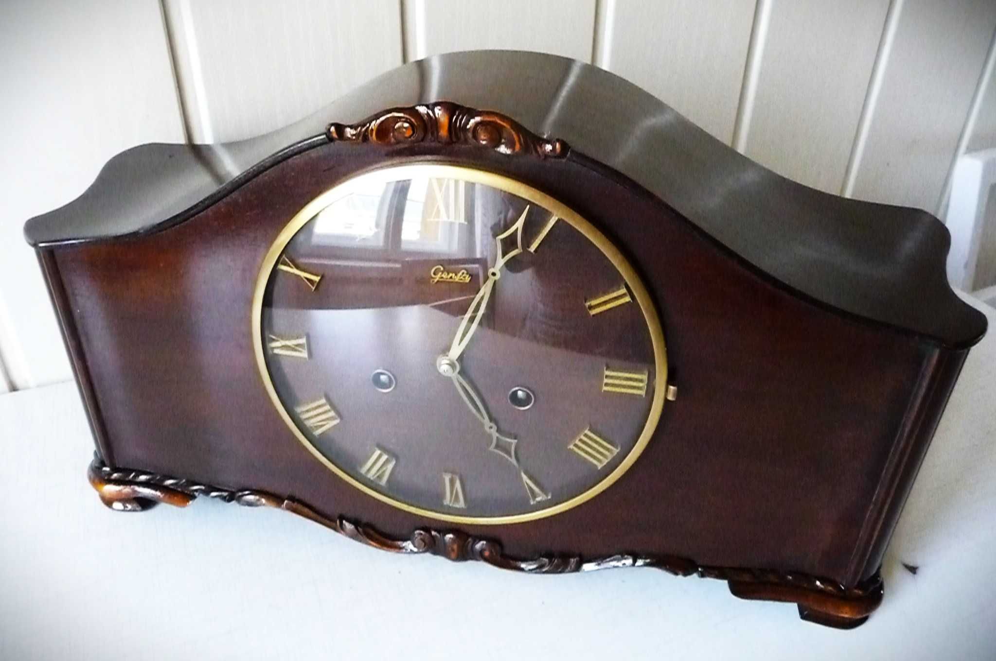 Piękny zegar kominkowy Genfa Odo,sprawny,3struny,wersja lux