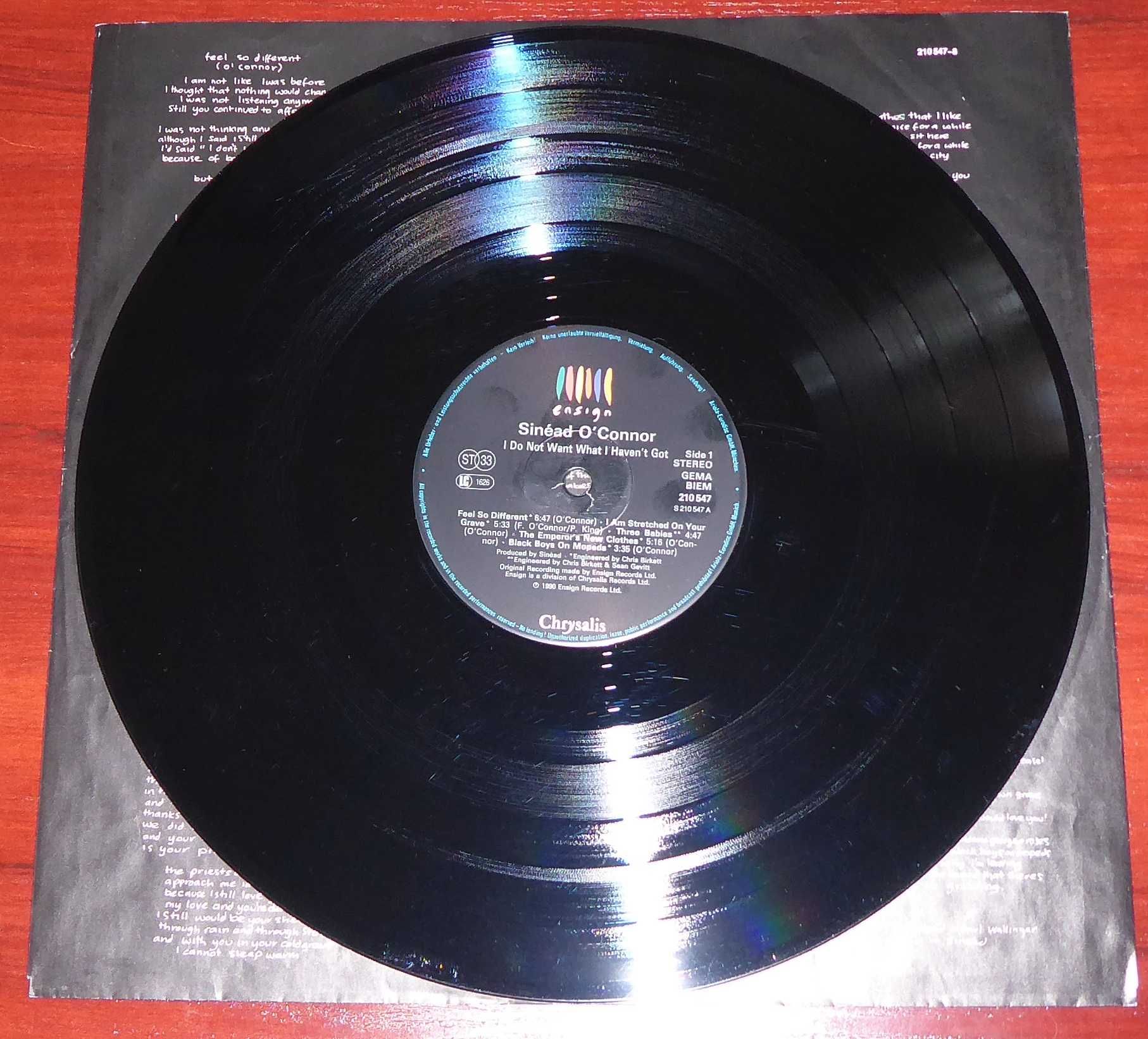 Sinéad O'Connor – I Do Not Want What I Hav LP EX-