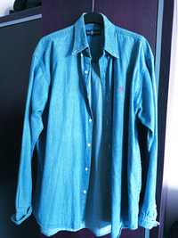 niebieska koszula, oryginalna unisex Ralph Lauren