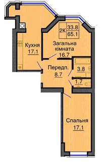 2к квартира 65 м2 жк Софія Клубний від Мартинова є Оселя