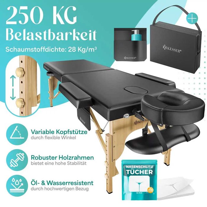 Масажний стіл професійний складний дерев’яний 80см KESSER