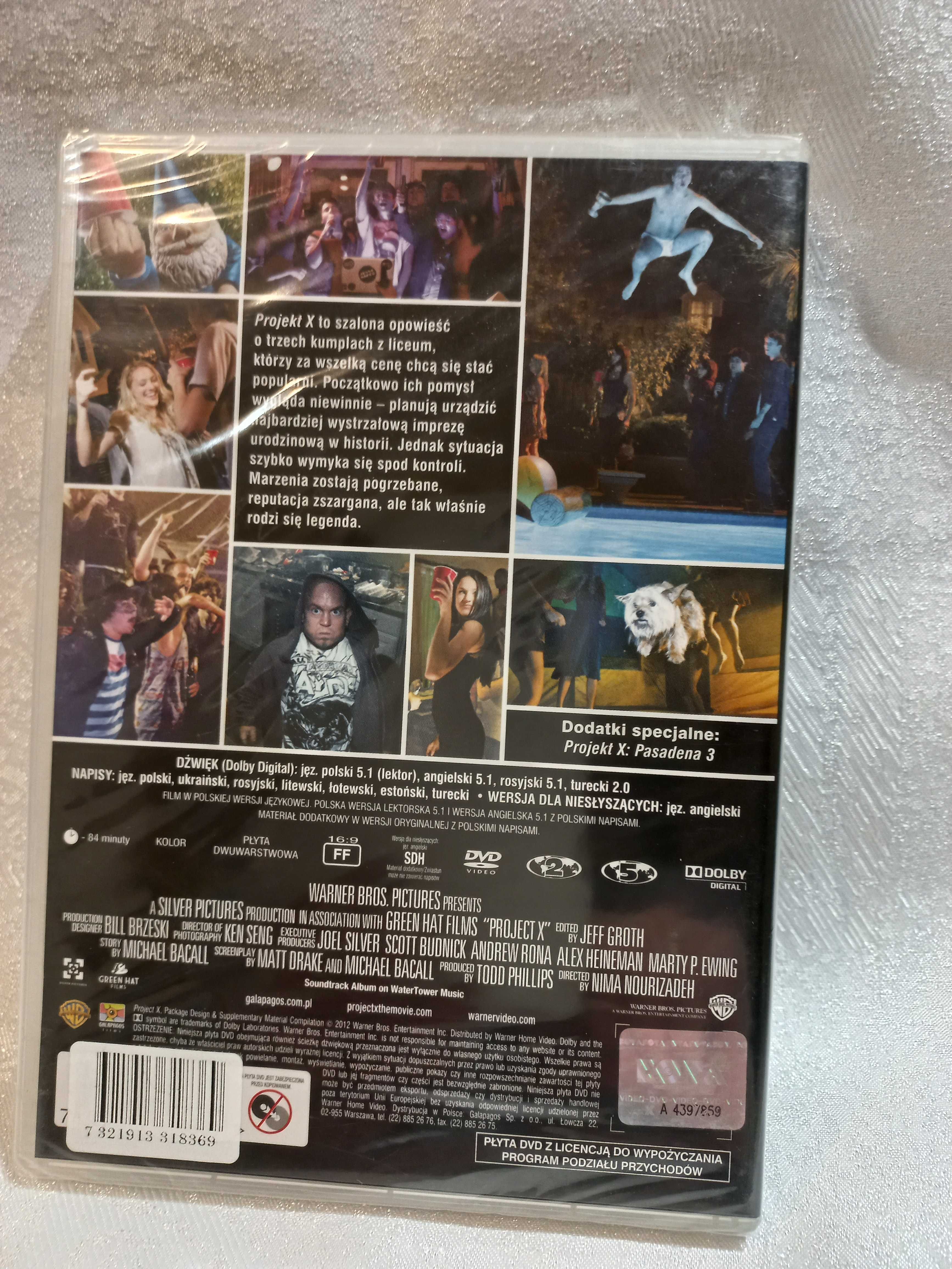 DVD - filmy - Śmiertelna kuracja, Projekt X - cena za zestaw