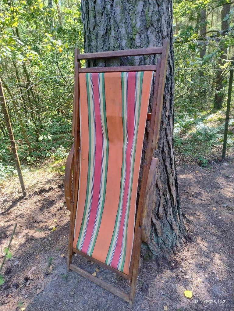 Leżak drewniany PRL