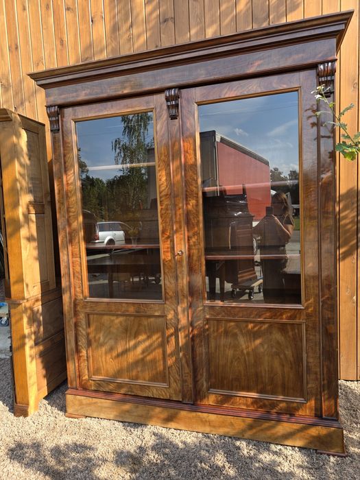 Biblioteczka orzechowa biedermeier 175 cm #1926 Stylowy Węgrów