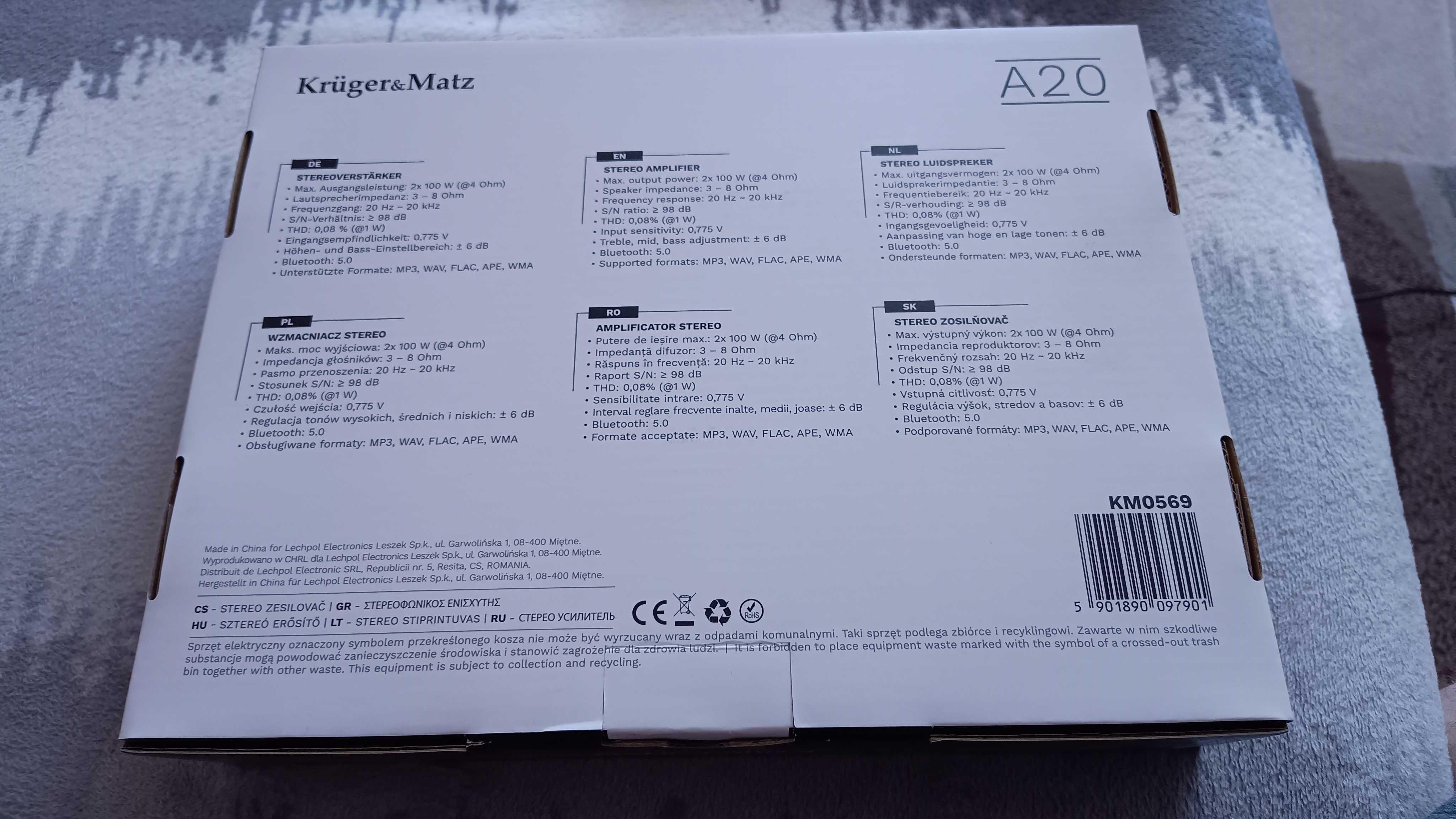 Sprzedam wzmacniacz Kruger&Matz A 20 Nowy