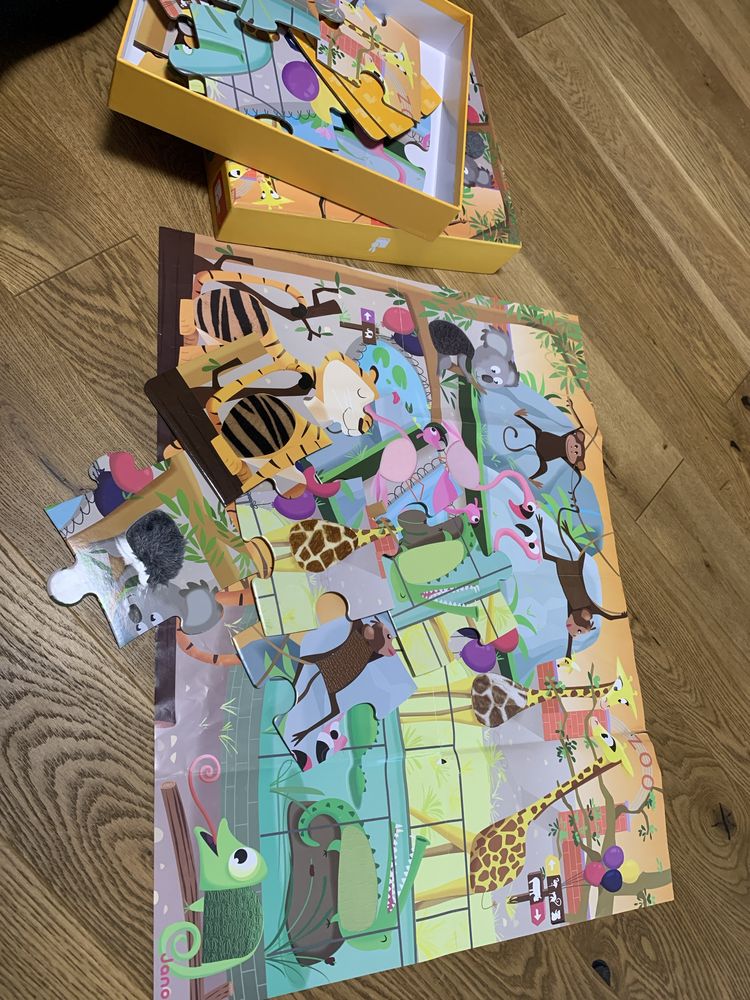 Puzzle sensoryczne Janod zoo 20 elem.