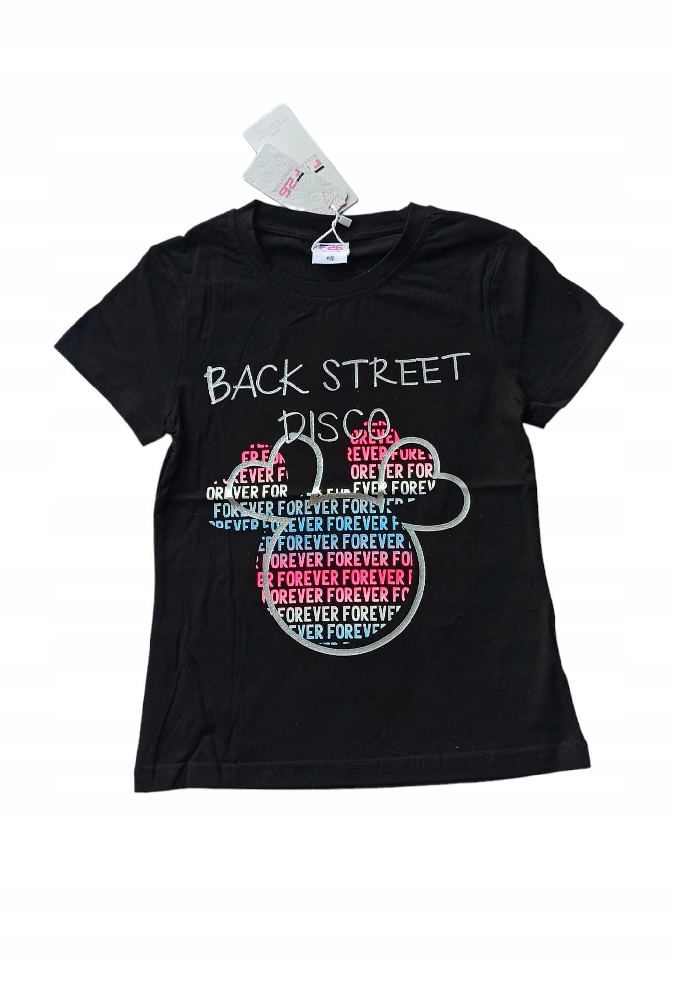 Czarna bluzka dla dziewczynki  nowa t-shirt , 122-128
