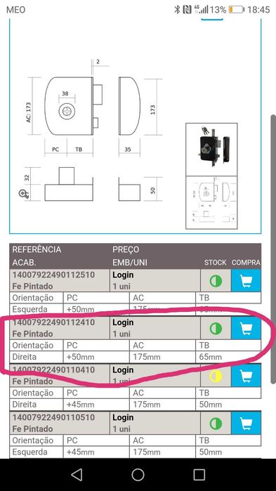 Fechadura lança trancas direita marca CRC