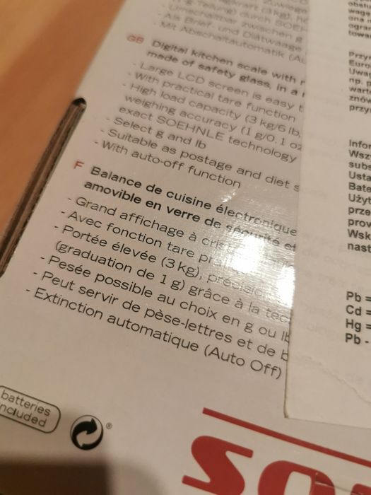 Waga kuchenna lcd