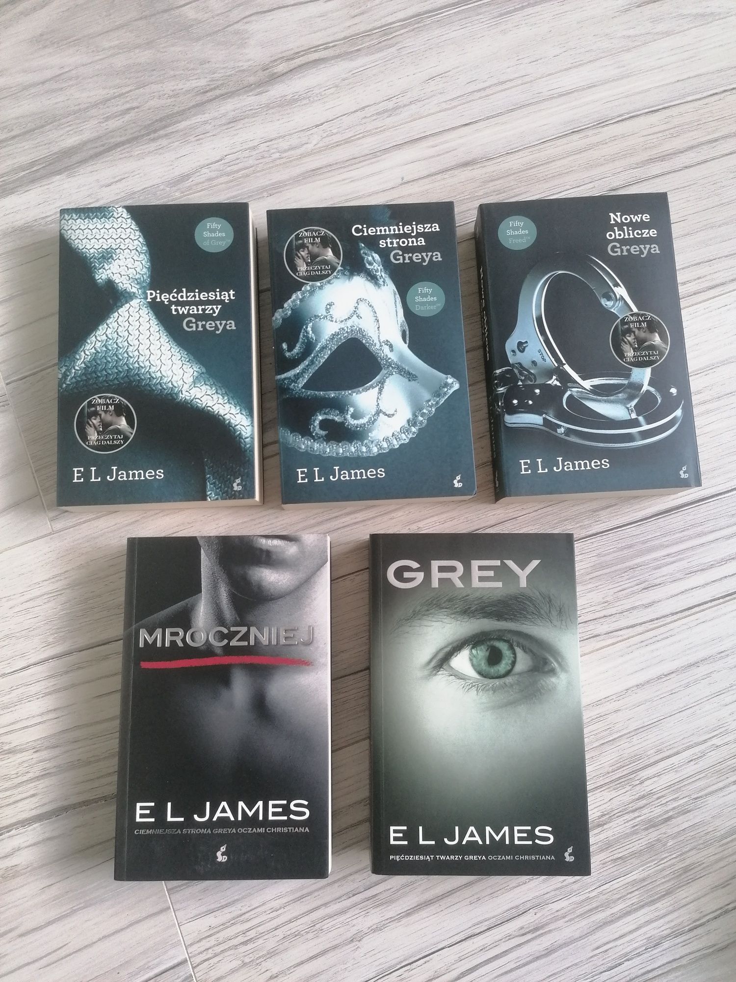 Pięćdziesiąt twarzy Greya E L James Grey cały zestaw