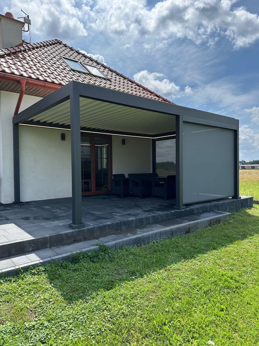 Pergole Tarasowe 4x5 z MONTAŻEM, Ręcznie Sterowany Dach