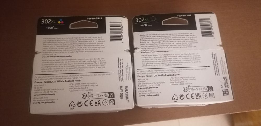 Conjunto de tinteiros originais HP 302XL