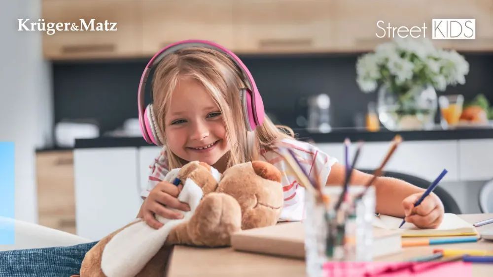 Słuchawki bezprzewodowe bluetooth dzieci KrugerMatz Street Kids różowe