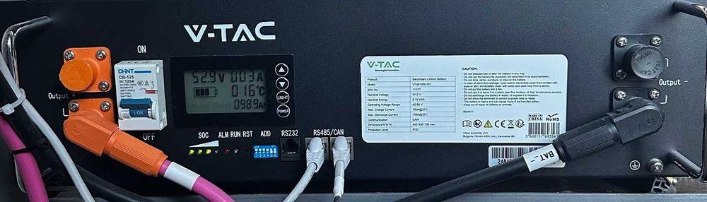 Гібридний інвертор DEYE SUN-5K-SG03LP1-EU + батарея V-TAC VT48100E-P2