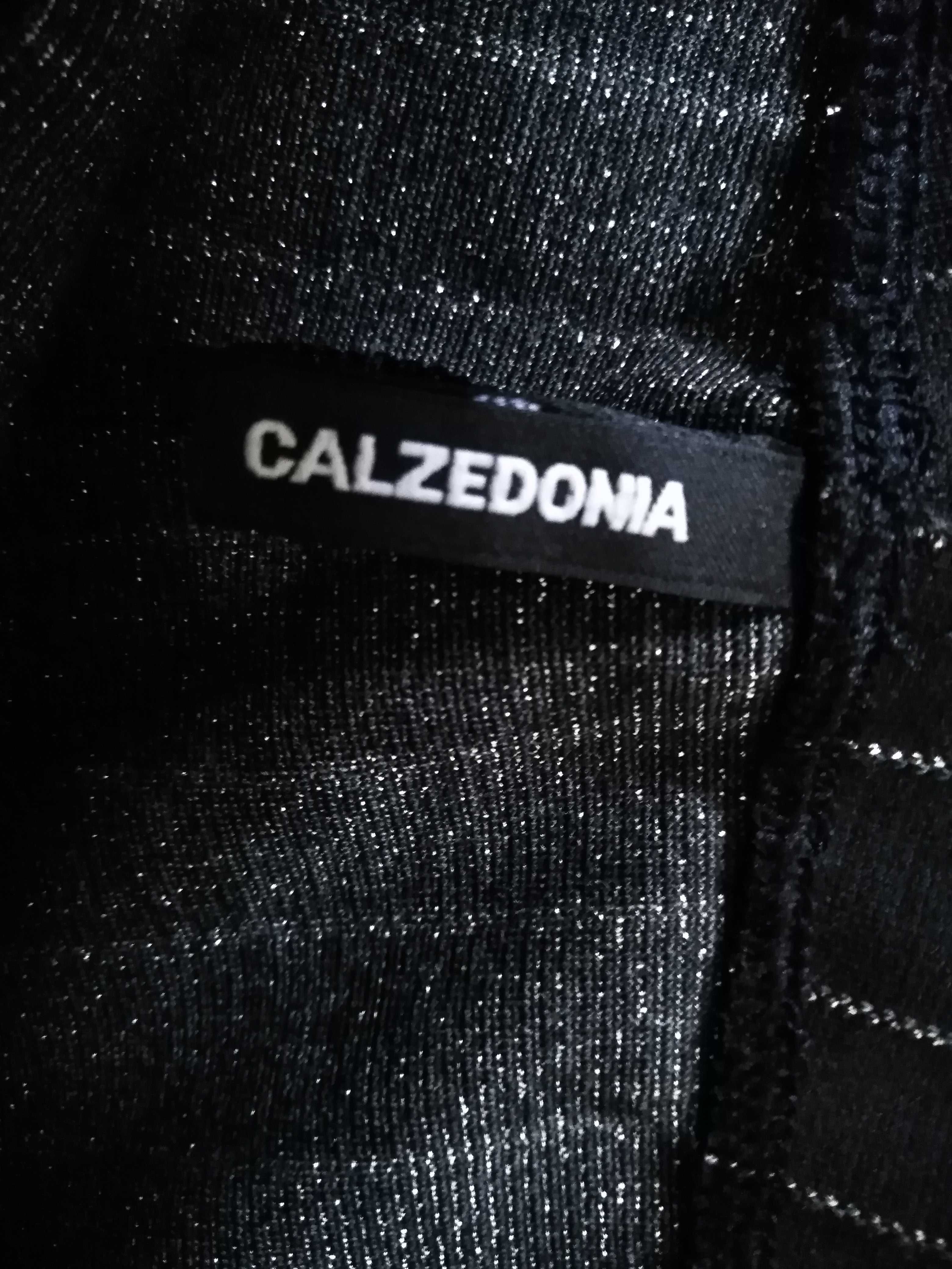 Calças Riscas Preto e Branco Calzedonia S