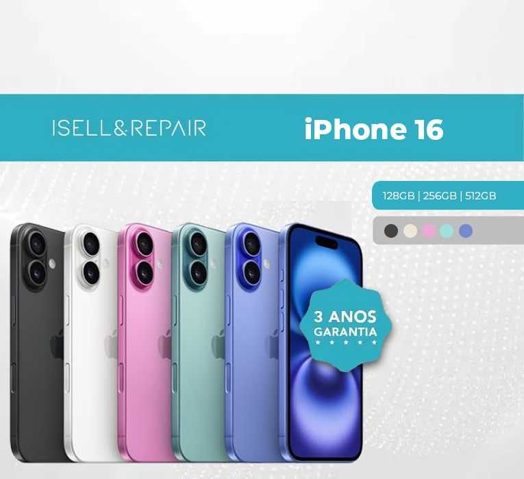 SEMI NOVO - iPhone 16 - 128GB / 256GB / 512GB - 3 ANOS GARANTIA
