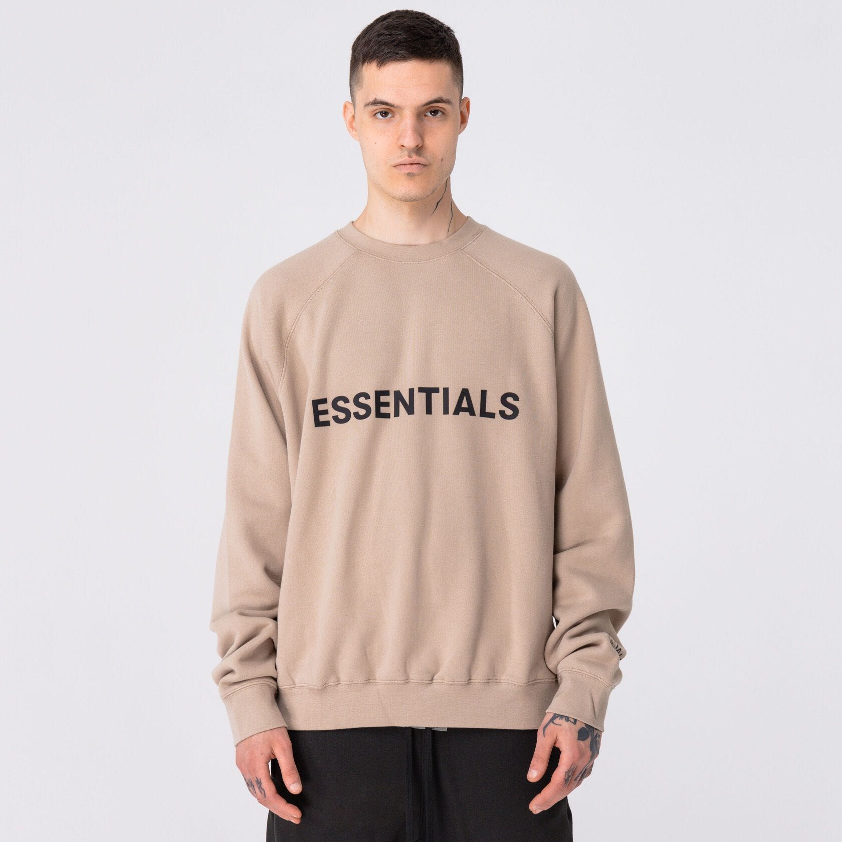Fear Of God Essentials Crewneck Pullover Sweatshirt Taupe