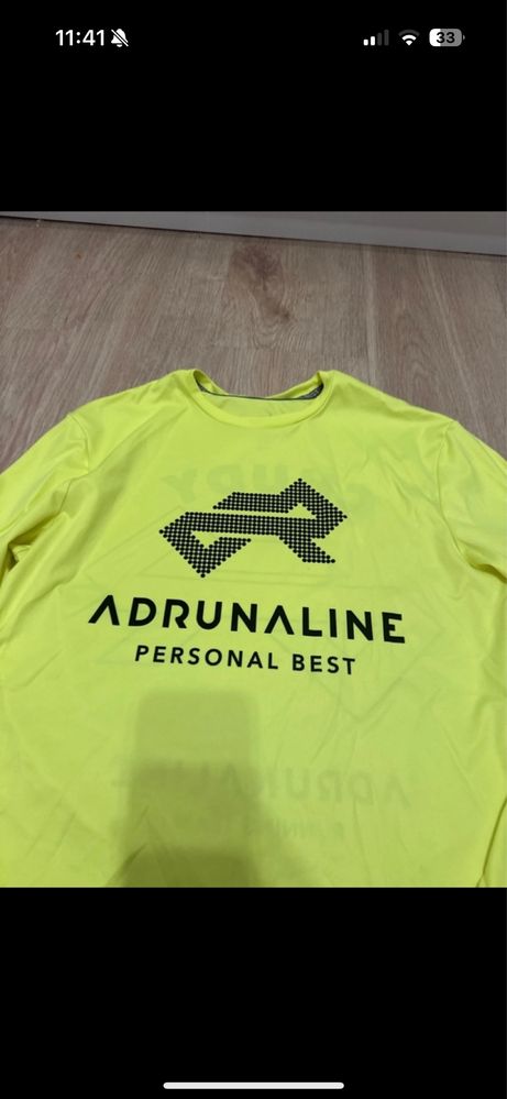 Koszulka sportowa m adrunaline żółta neon running do biegania męska
