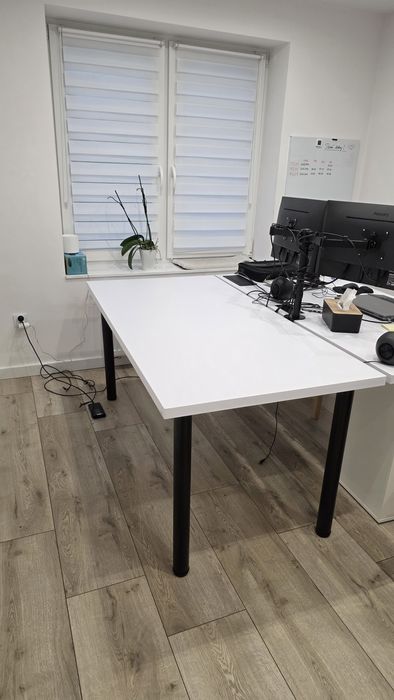 Biurko białe gamingowe 160x80 stan idealny / regulowane nogi