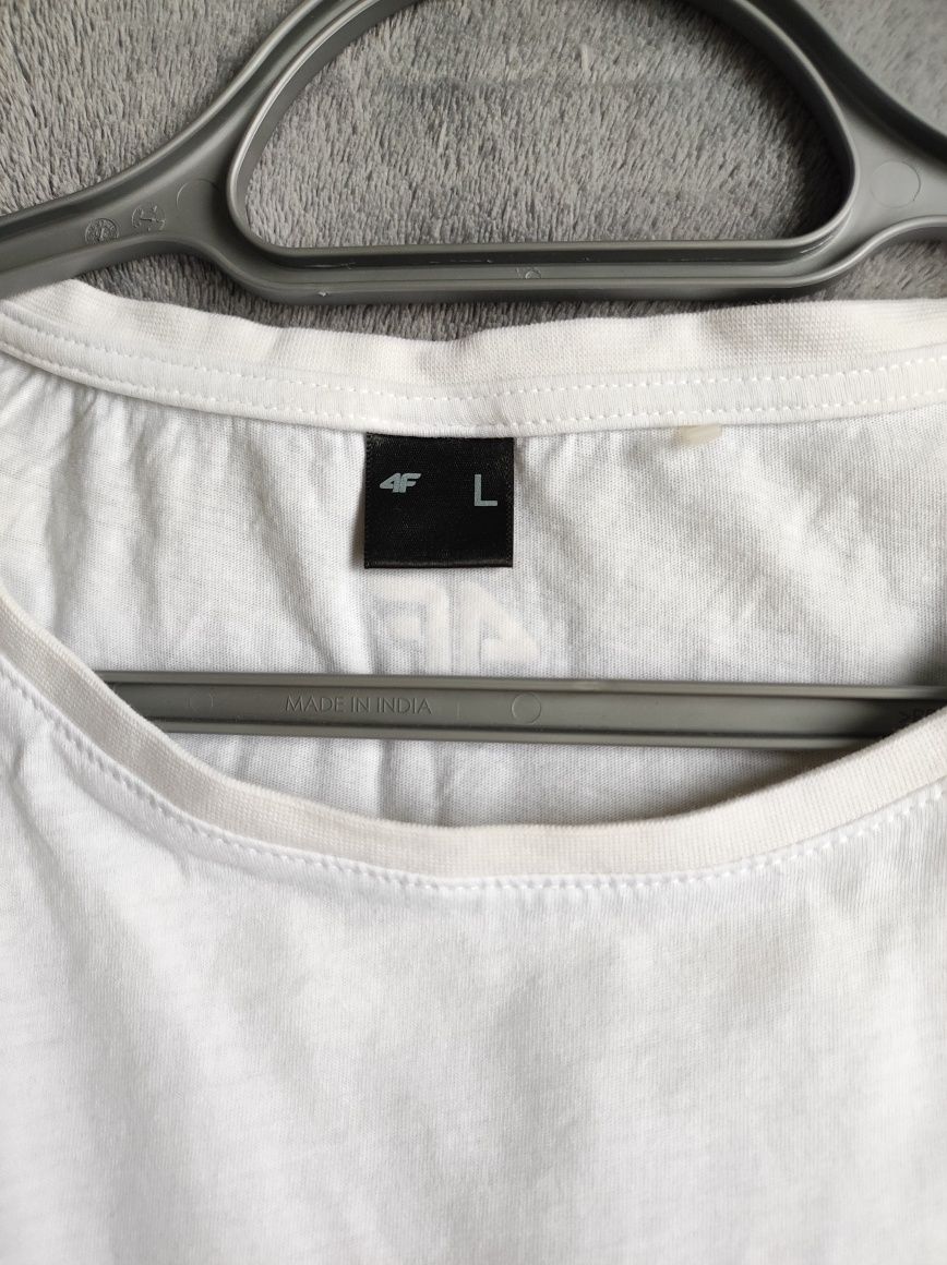 Biały t-shirt 4F L
