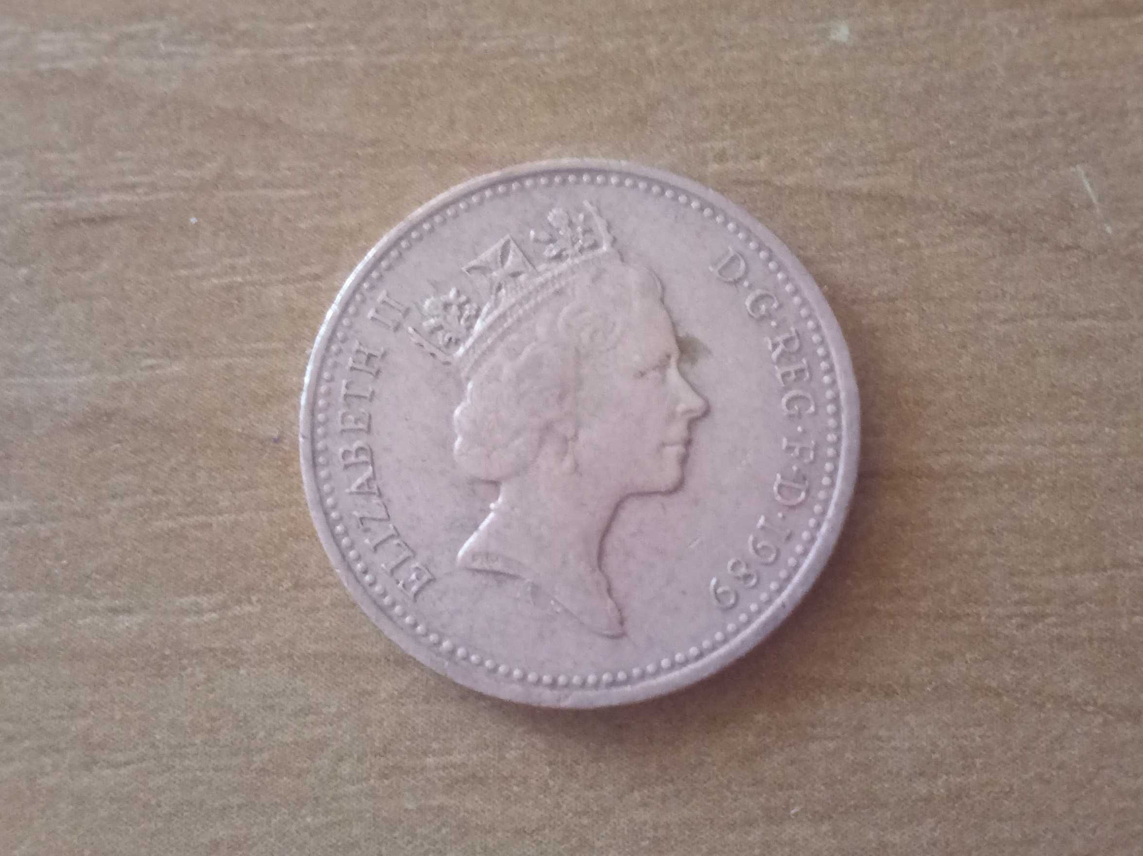 Монета 1 пенни 1989 г