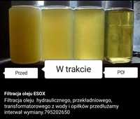 Filtracja oleju hydraulicznego z opiłków i wody