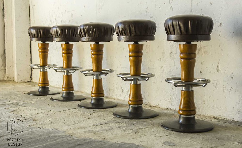 Hokery barowe vintage lata 60 stołki krzesła