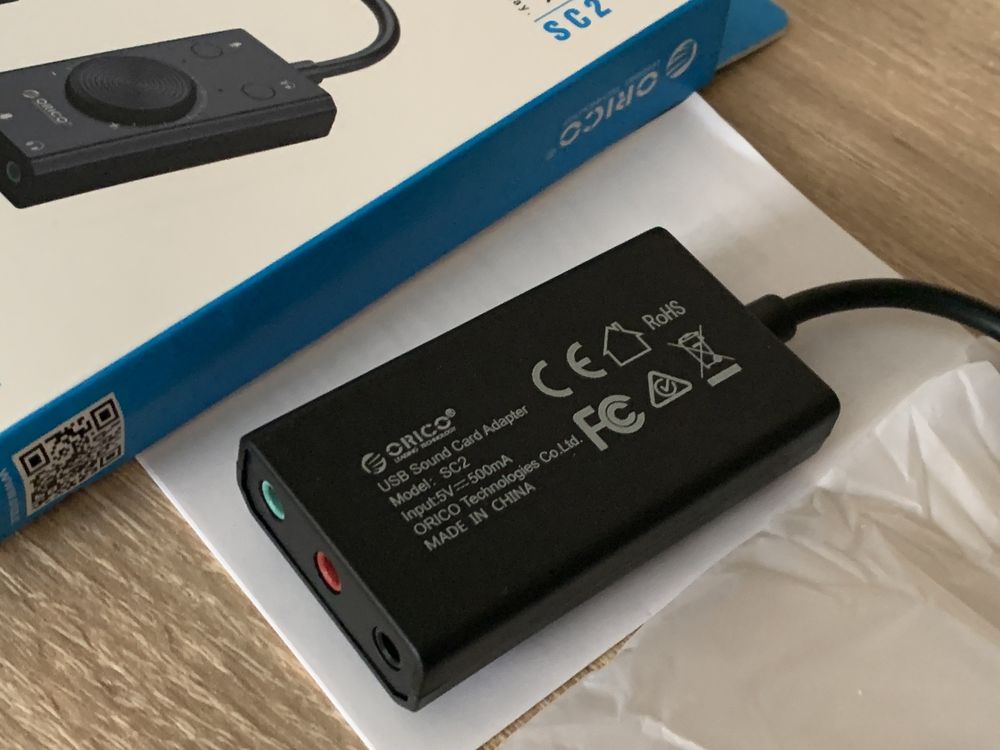 Звуковая карта Orico USB Sound Card Adapter SС2 Аудио Регулятор 3порта