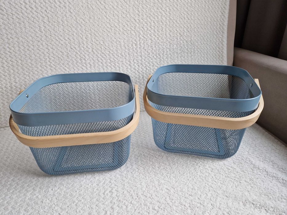 2 koszyki ikea RISATORP niebieskie