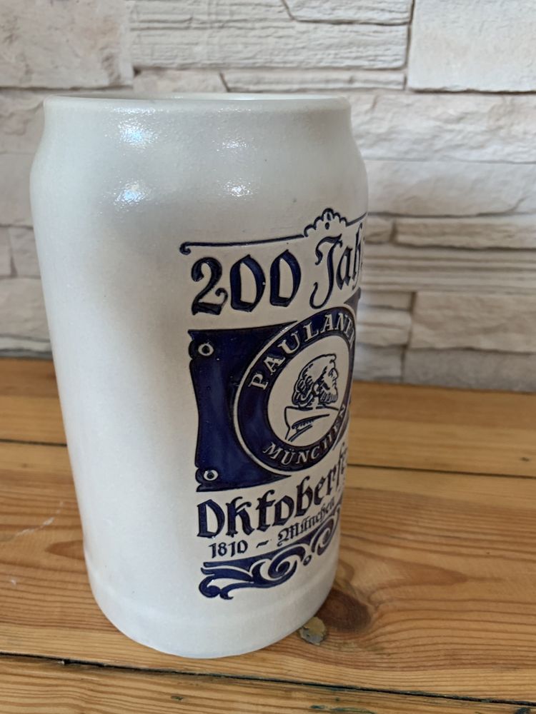 Kufel do piwa z Oktoberfest PAULANER 200 lat 1810 ceramiczny RARYTAS